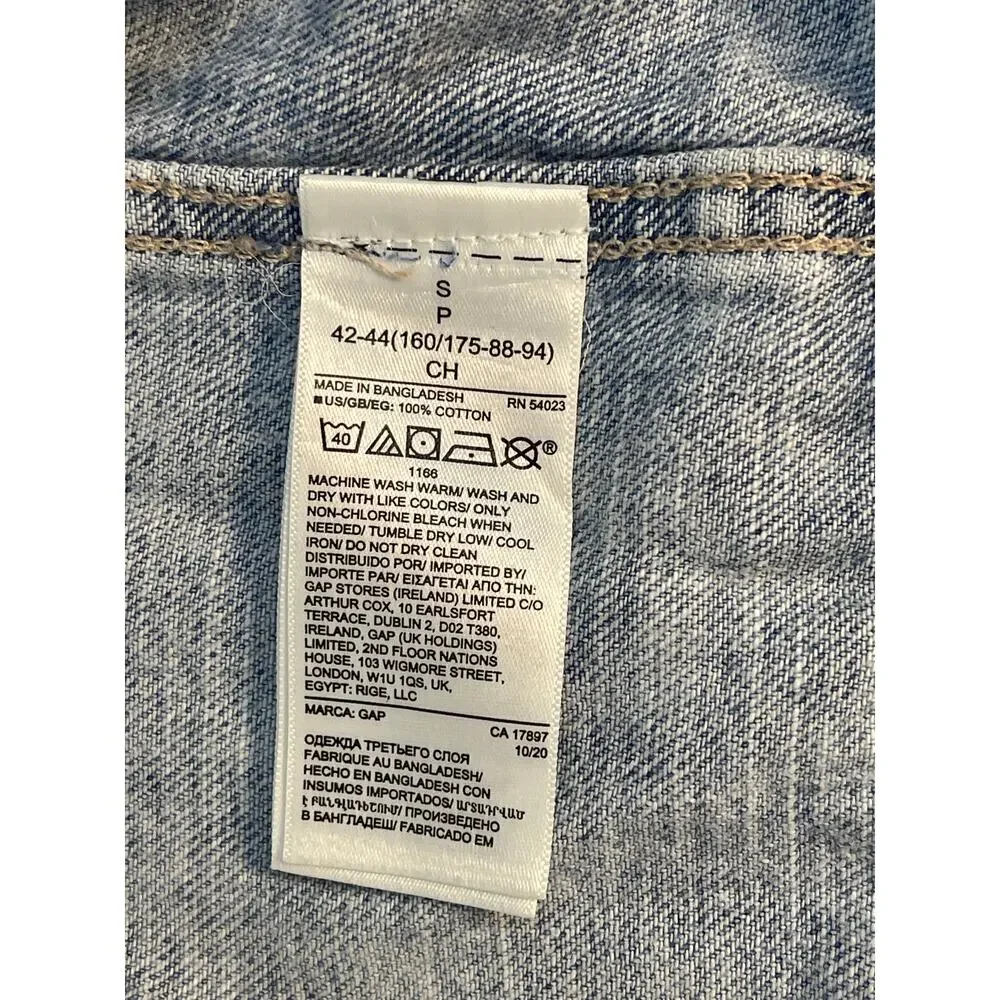 Gap Denim Womens Light Wash Cropped Relaxed Trucker Jacket Light Anita S‎